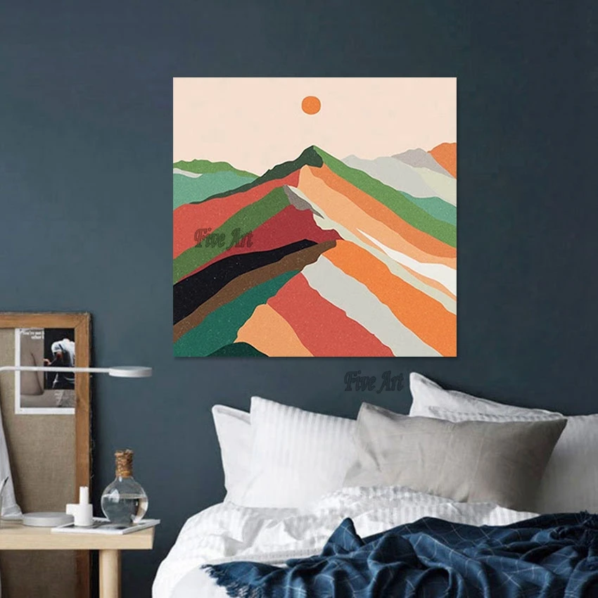 

Mountain Acrylic Modern Art Abstract Canvas Oil Painting No Framed Home Decor Items Wholesale Price Living Room Pictures