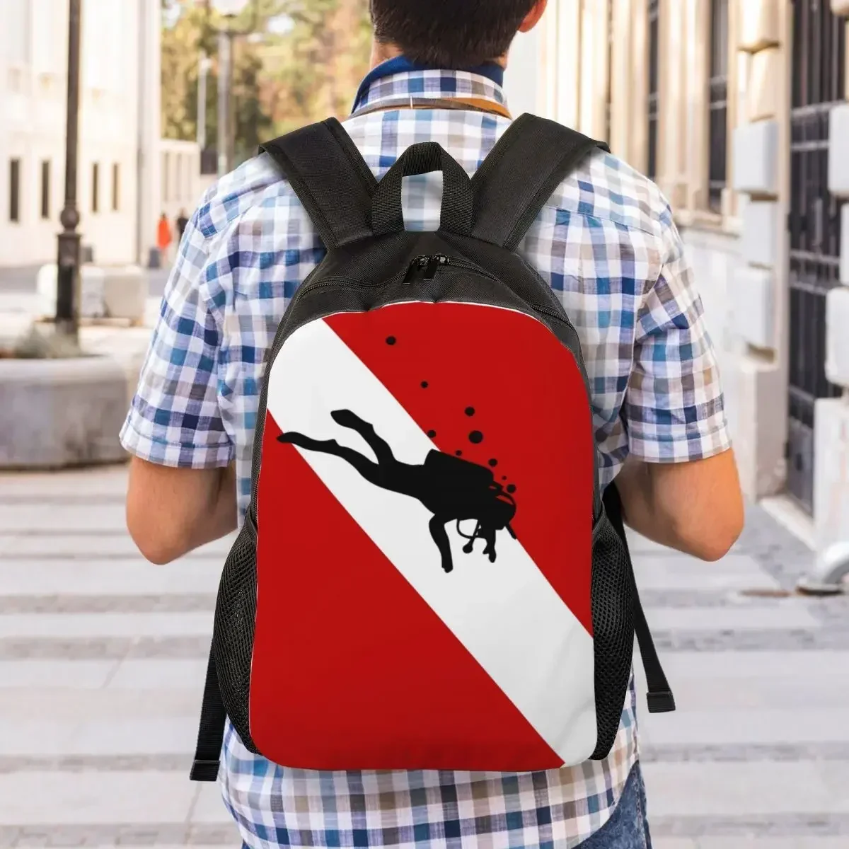 الغوص العلم فقاعة الأحمر الأبيض حقيبة السفر الرجال النساء مدرسة محمول الكتب الغوص كلية طالب Daypack حقائب