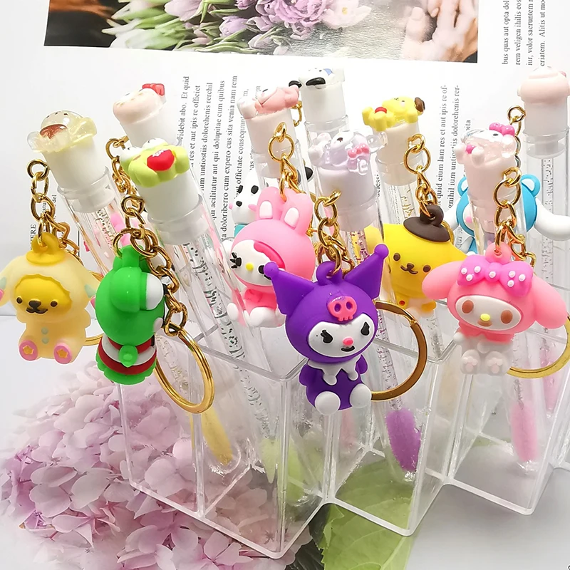 1pcs Reusable Sanrio Eyelash Brush Tube Eyebrow Brush Replaceable Dustproof Kitty Crystal Rod Replaceable Individual Packing