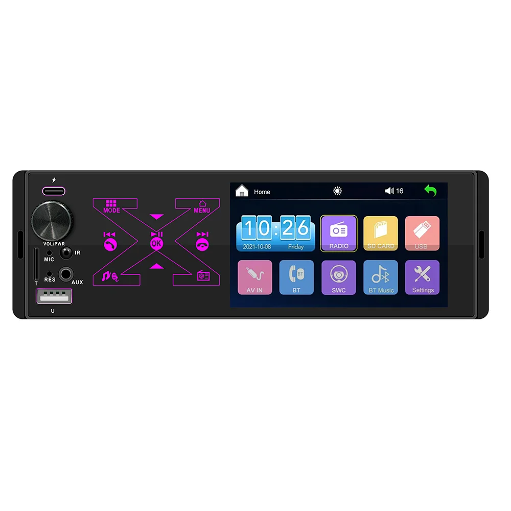 BQCC 4.1inch Car Radio 1Din Audio Stereo FM Bluetooth Steering Wheel Remote Control Car MP5 player Autoradio
