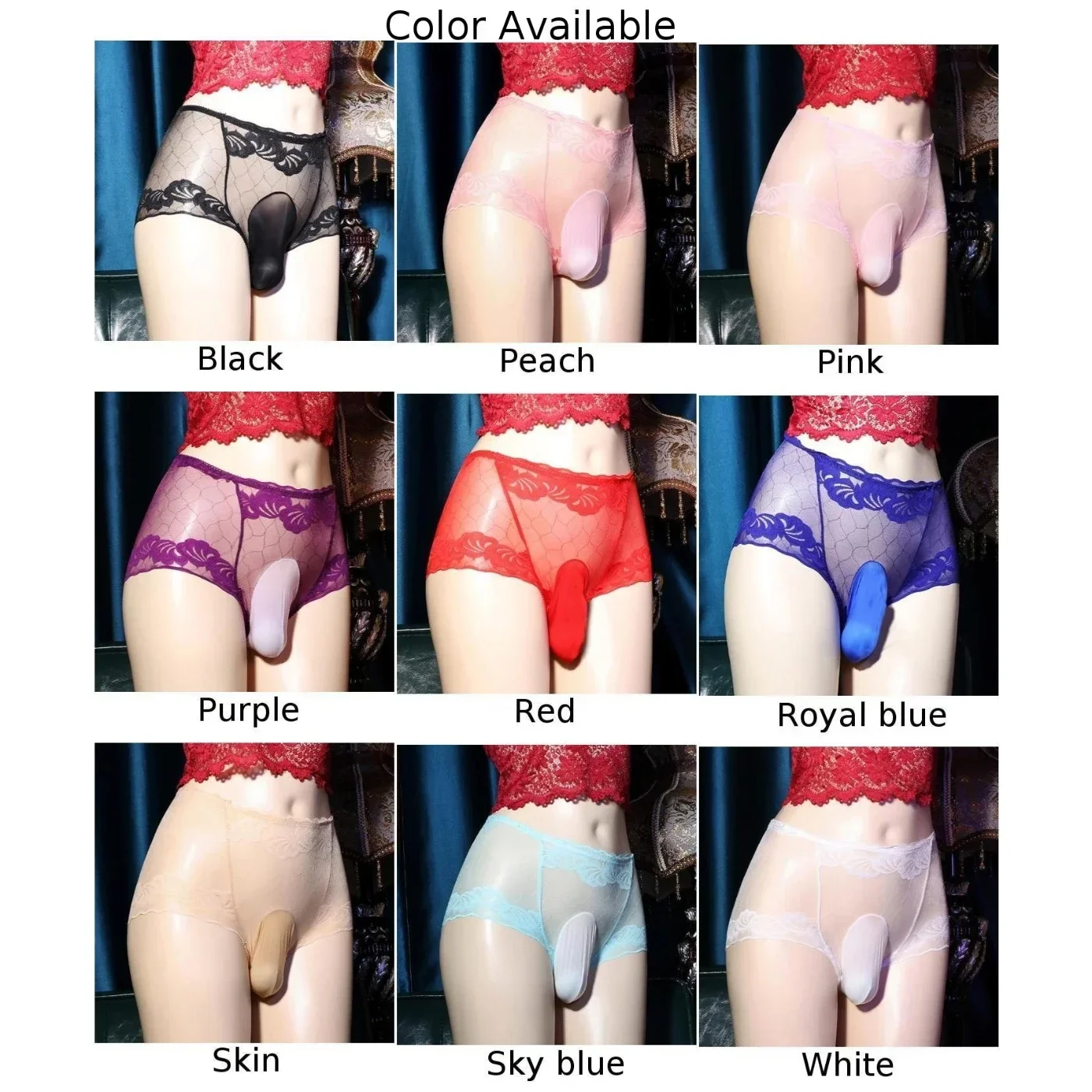 Sexy Bikini Bottom Mens Transparent Underwear Ultra Thin Sheer Mesh Ball Briefs Sheath Trunks See-Through Panties Lingerie