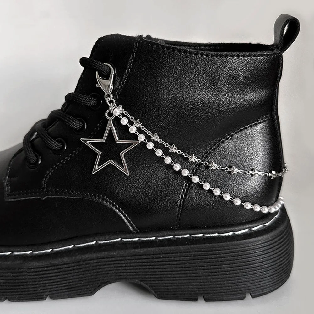 1pcs Heart Star Charms Chunky Chains Martin Boots Canvas Shoes Buckles Decoration Shoe Creative Jewelry Shoe Chain Croc Charms