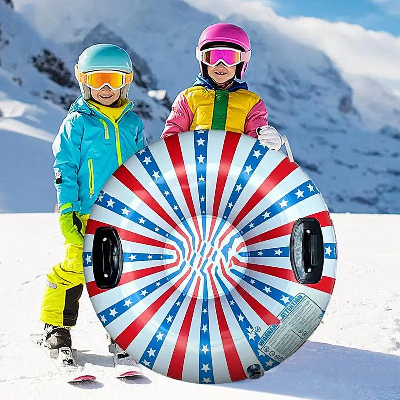 Snow Tubes For Sledding Inflatable Snow Sled With Handles Convenient Snow Sled Big Snow Tubing Fun Winter Toys For Ski Lovers