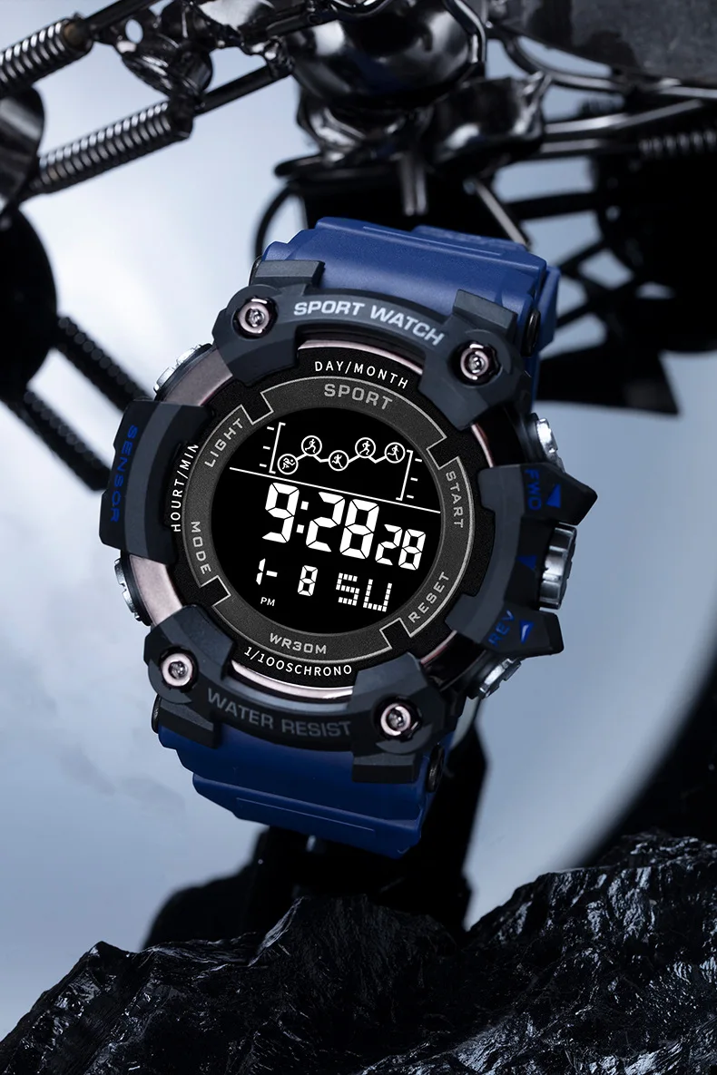 UTHAI CQ275 повседневные и модные мужские часы с календарем, водонепроницаемые электронные часы с большим циферблатом, подарок, часы для мужчин