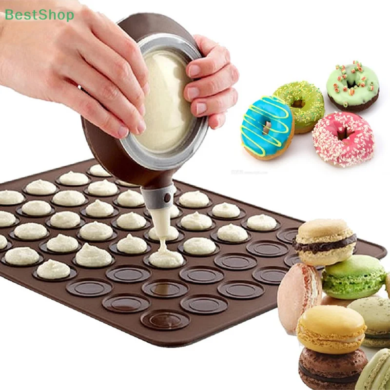 Kit de macarrones, estera de silicona para macarrones, molde antiadherente para hornear, suministros de decoración, olla para macarrones, accesorios para hornear pasteles