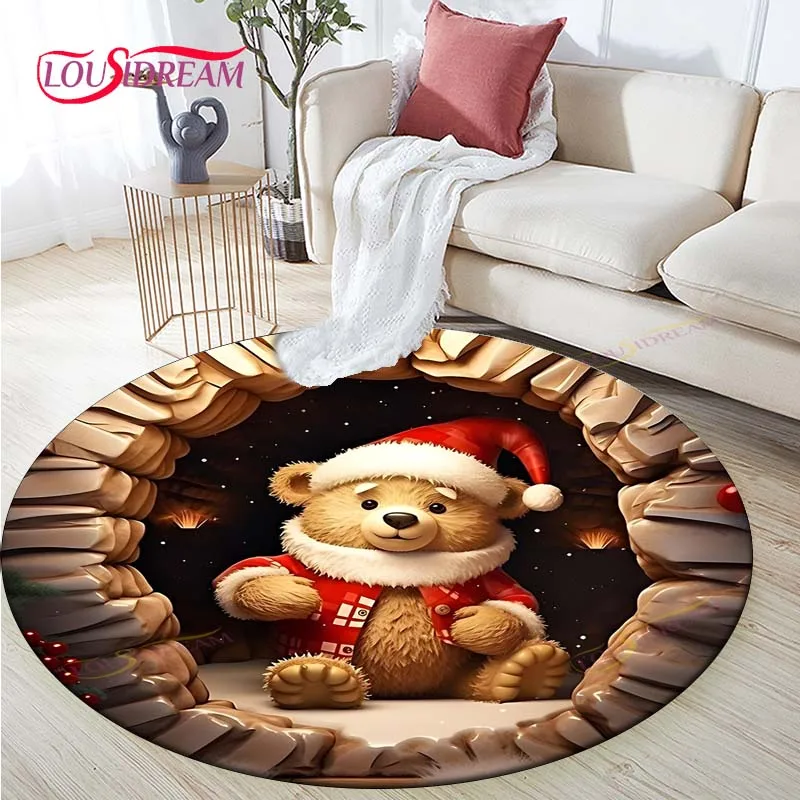 

Fashion Christmas round blanket Rug Home Decorative Round Carpet Soft Area Rugs Bedroom Anti-slip Floor Mat Chair Mat