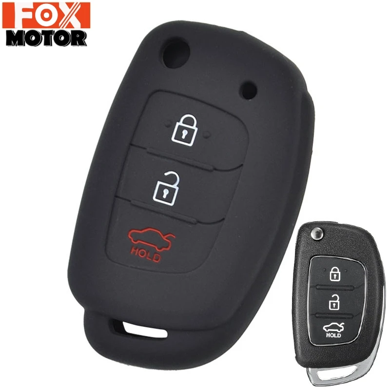 3 Button For Hyundai Creta I10 I20 Tucson Elantra Santa Fe 2016 2017 2018 Silicone Car Remote Flip Key Fob Shell Cover Case