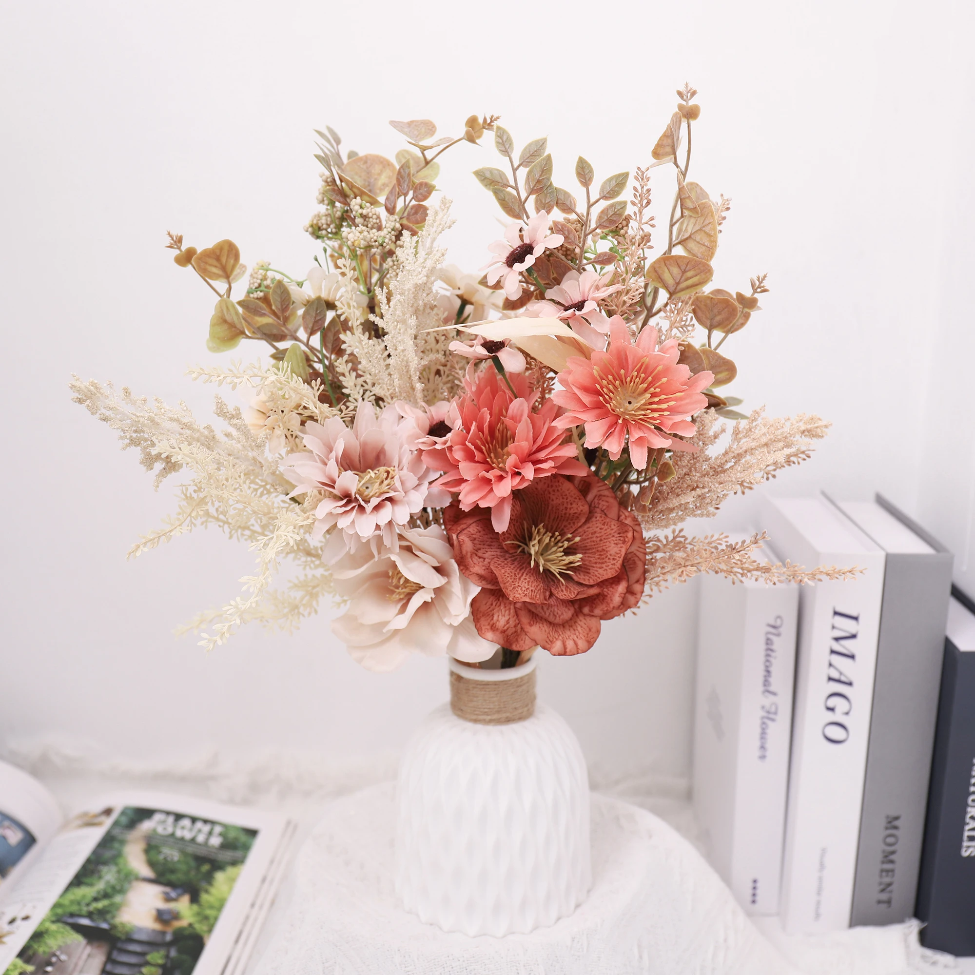 Coquelicot marguerite fleurs artificielles mariage mariée Bouquet fête de noël jardin Table décoration soie plastique anémone fausses fleurs
