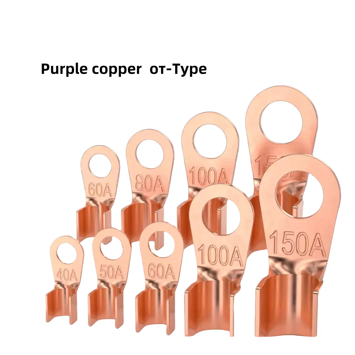 

1/5pcs OT Terminal 500/400/300/250/200/150/100A Wire Terminal Red Copper Nose Lugs Crimp Open Mouth Cable End Connector Splice