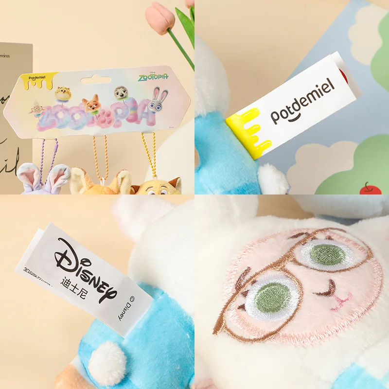 Disney Zootopia Stitch Angel Kawaii peluche bambola cartone animato farcito anime portachiavi ciondolo cinturino giocattoli regalo di Natale per bambini ragazzi