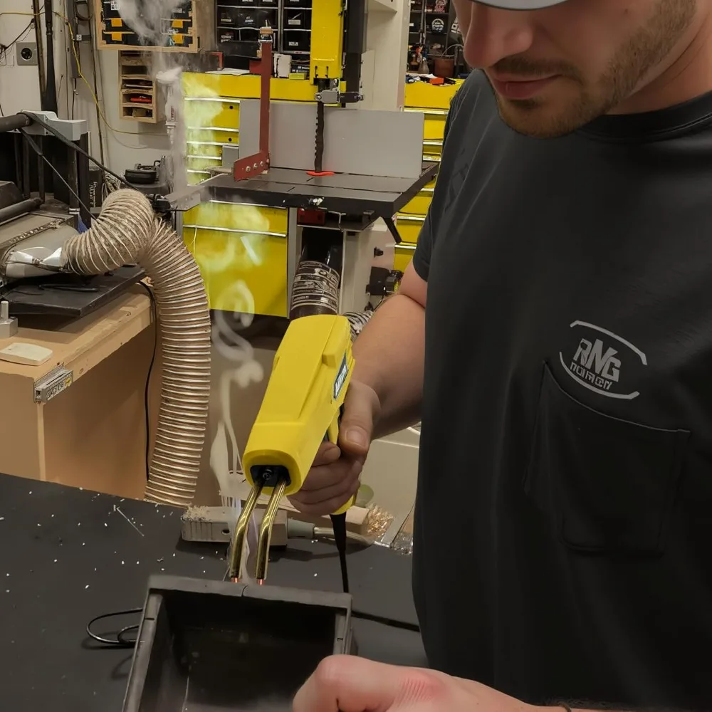 Zestaw do spawania tworzyw sztucznych 3 w 1 z 1000 zszywkami i prętami do napraw tworzyw termoplastycznych, żółty