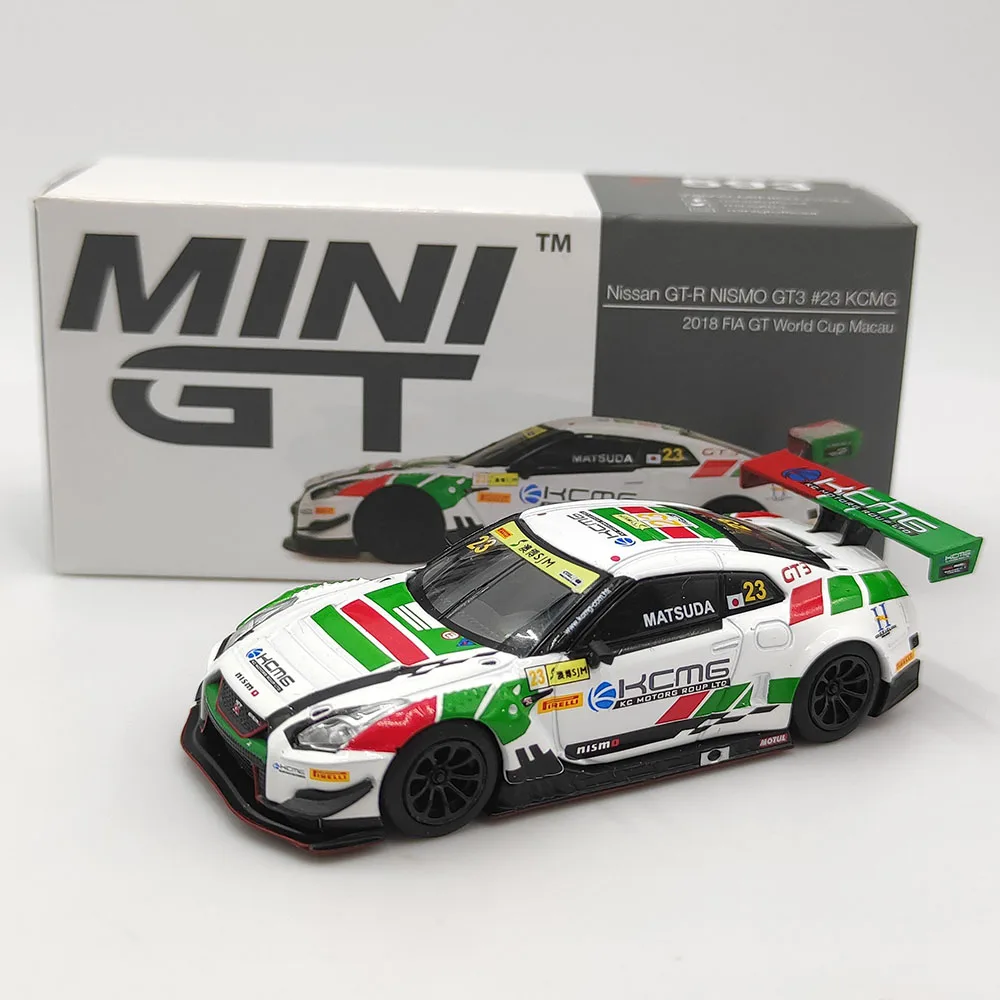 

Diecast MINIGT 1/64 Scale 2018 Nissan GTR NISMO GT3 Macau Racing Car Simulation Alloy Car Model Collectible Toy Souvenir Display