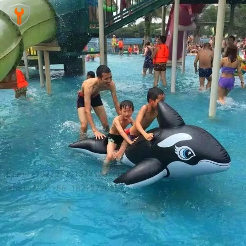 Super large adult Internet celebrity swimming ring inflatable mount water toy surfing artifact black whale life saving floating