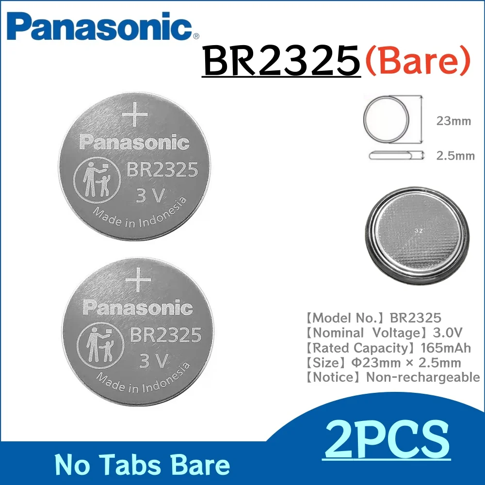 2-10Pcs Panasonic BR2325 165mAh High Temp Coin Battery For ETC Water Meter Industrial Sensor Car Electronic Memory Backup Power