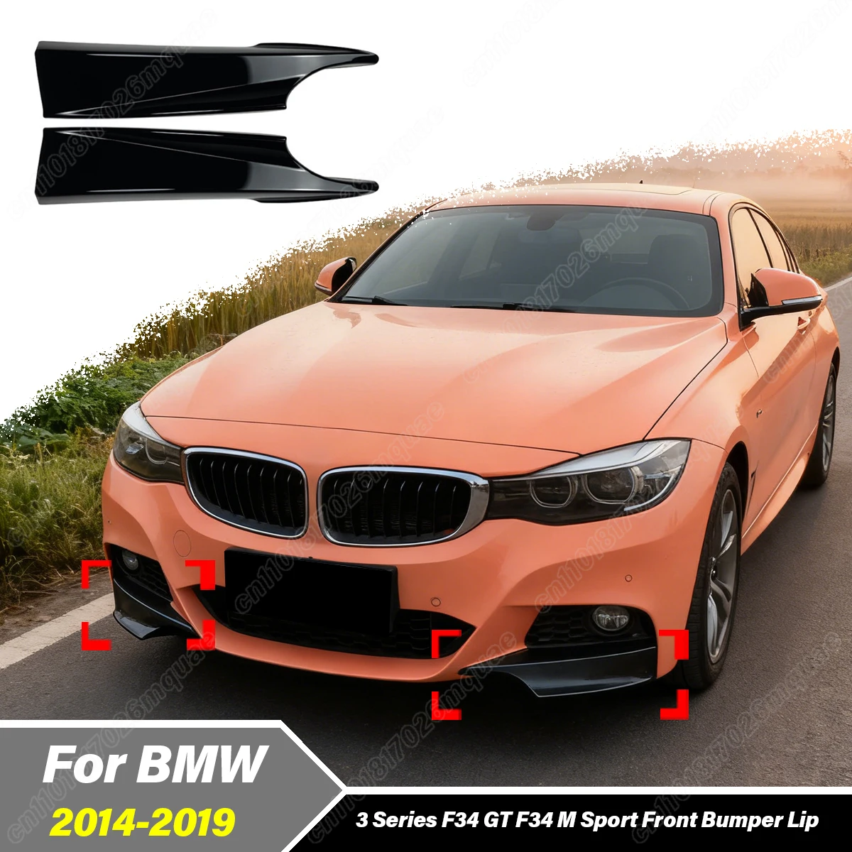 

Для BMW 3 серии F34 GT F34 320i 325i M Sport 2014 2015 2016 2017 2018 2019 автомобильный передний бампер боковой сплиттер декоративный комплект