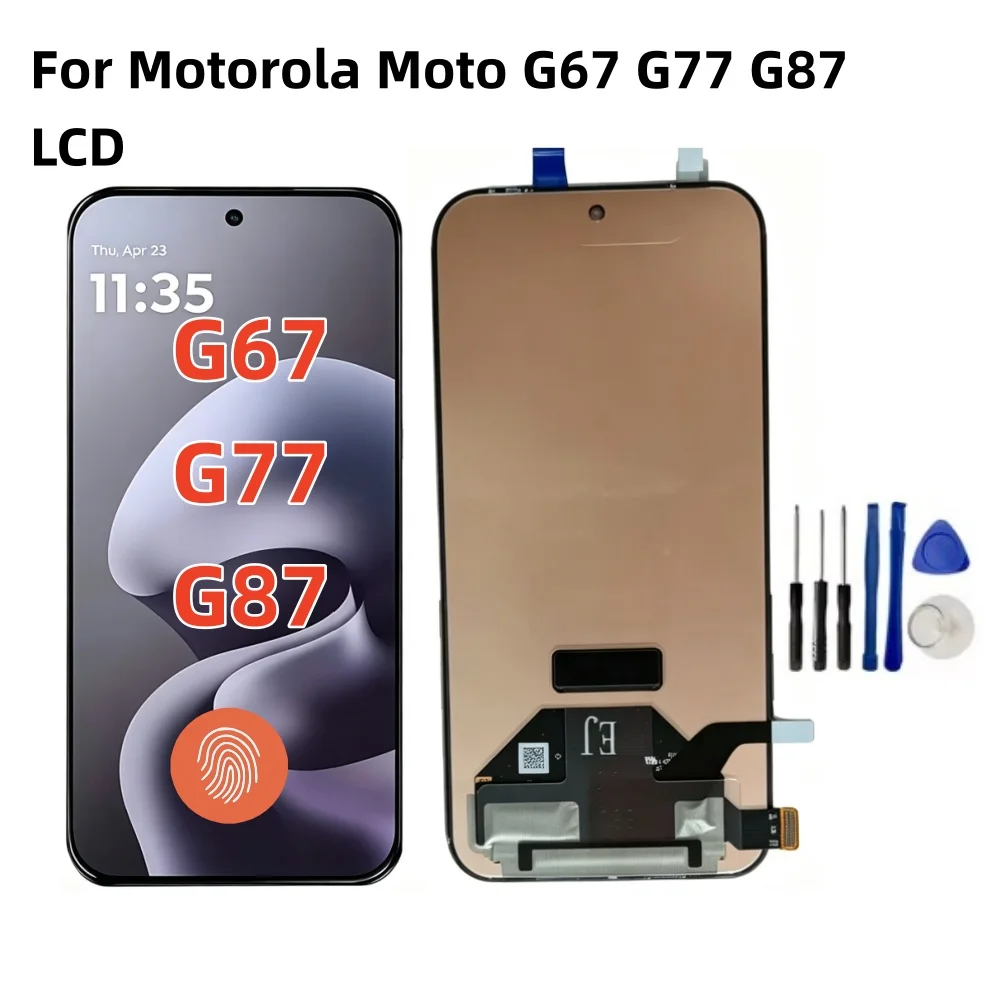 For Motorola Moto G67 G77 G87 LCD Display Touch Screen Digitizer Assembly Replacement High quality with frame