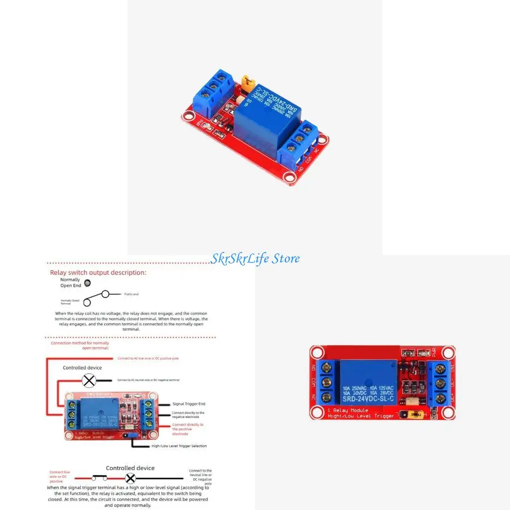 E65E 5V/12V/24V Voltages Relays Control Module Featuring Double Protections Circuit