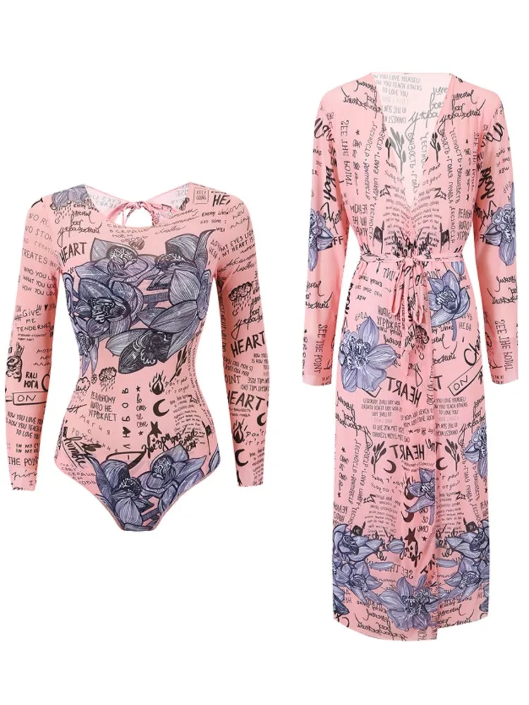 2 pièces ensembles couvrir Sexy maillot de bain femmes été maillot de bain ensemble Bikini à manches longues maillots de bain plage maillot de bain Куwlльник