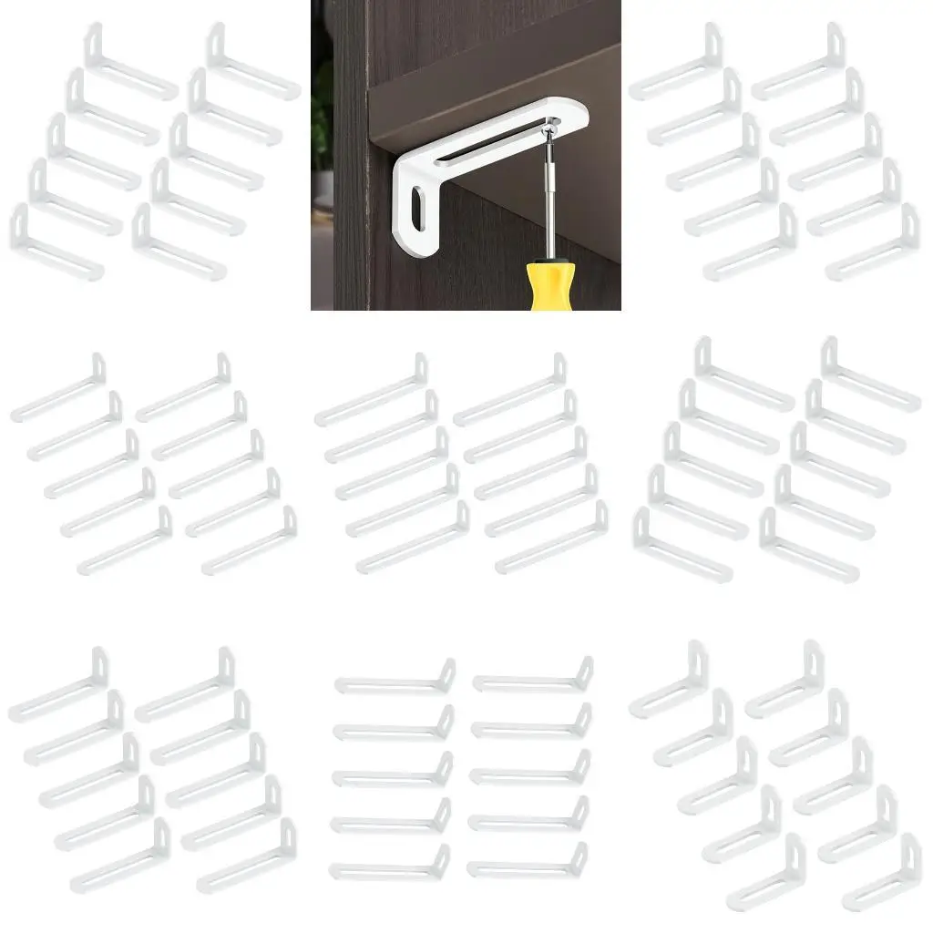 

652F Iron Corner Brackets Set With Double Grooves Wall Mounting Brackets for Secure Wall Mounting and Home Improvement