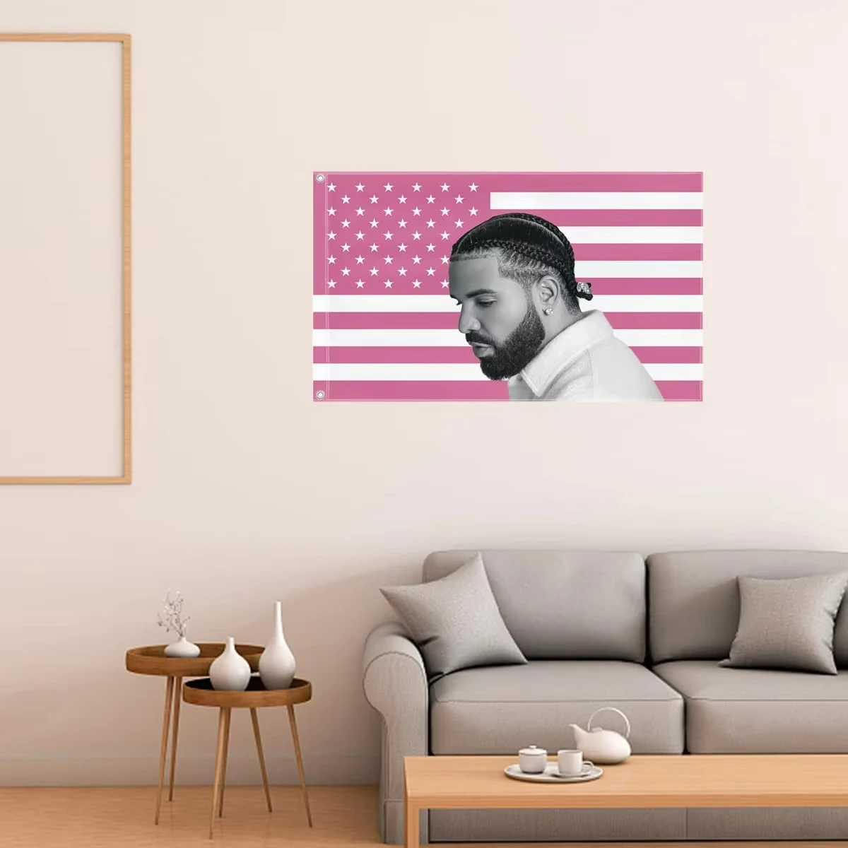 1 قطعة دريك الوردي العلم الأمريكي نسيج الديكور العلم الأمريكي غرفة نوم غرفة المعيشة نسيج الديكور عنبر الجدار الديكور #3