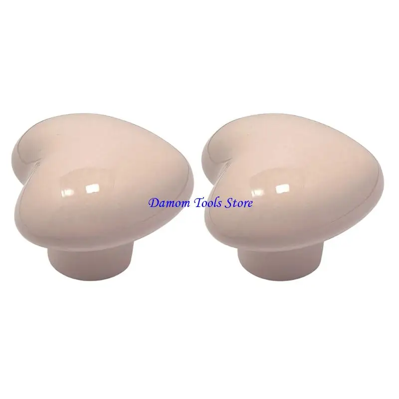 57BE Colorful Ceramic Heart Cupboard Knobs Child Friendly Designs Drawer Handle 2pcs