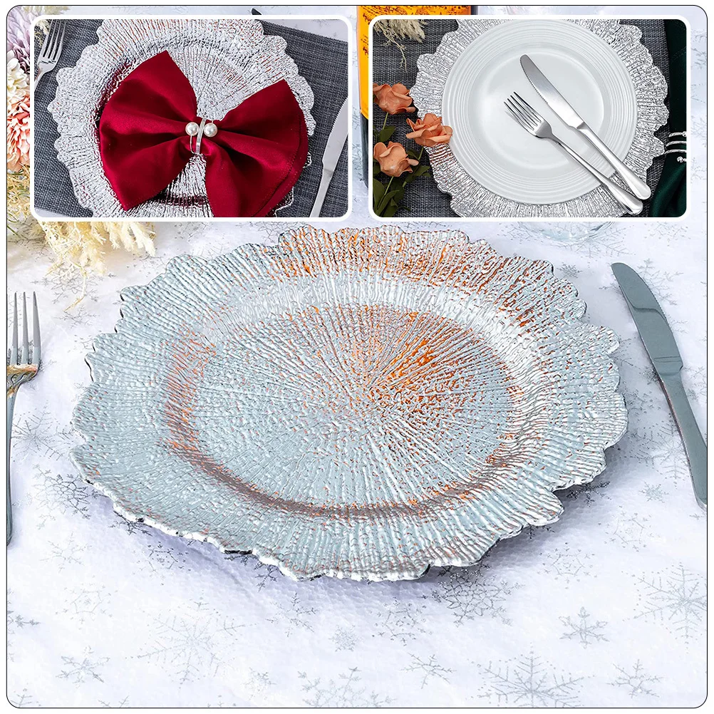 

Irregular Glass Storage Tray Snowflake Texture Decorative Fruit Serving Tray Snack Plate Glass Dinner Accessory for Home