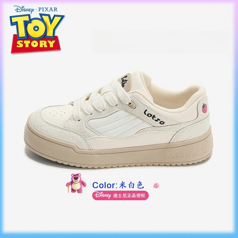 

Disney Strawberry Bear Girl Autumn Cute Little White Shoes Teenager 6-17 Years Old Women's Shoes Student Soft-soled Casual Shoes