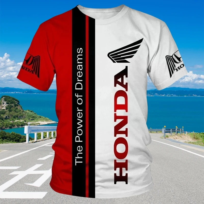 

Футболки с короткими рукавами Honda 2025: Летние мужские гоночные футболки для экстремальных видов спорта на открытом воздухе, топы, футболка Moto Gp