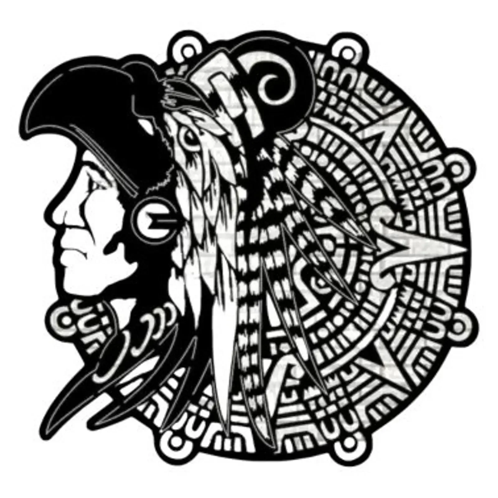Aztec Head With Mayan Calendar Women's T Shirt vintage Washed Comfortable Soft streetwear graphic Breathable Slightly Casual
