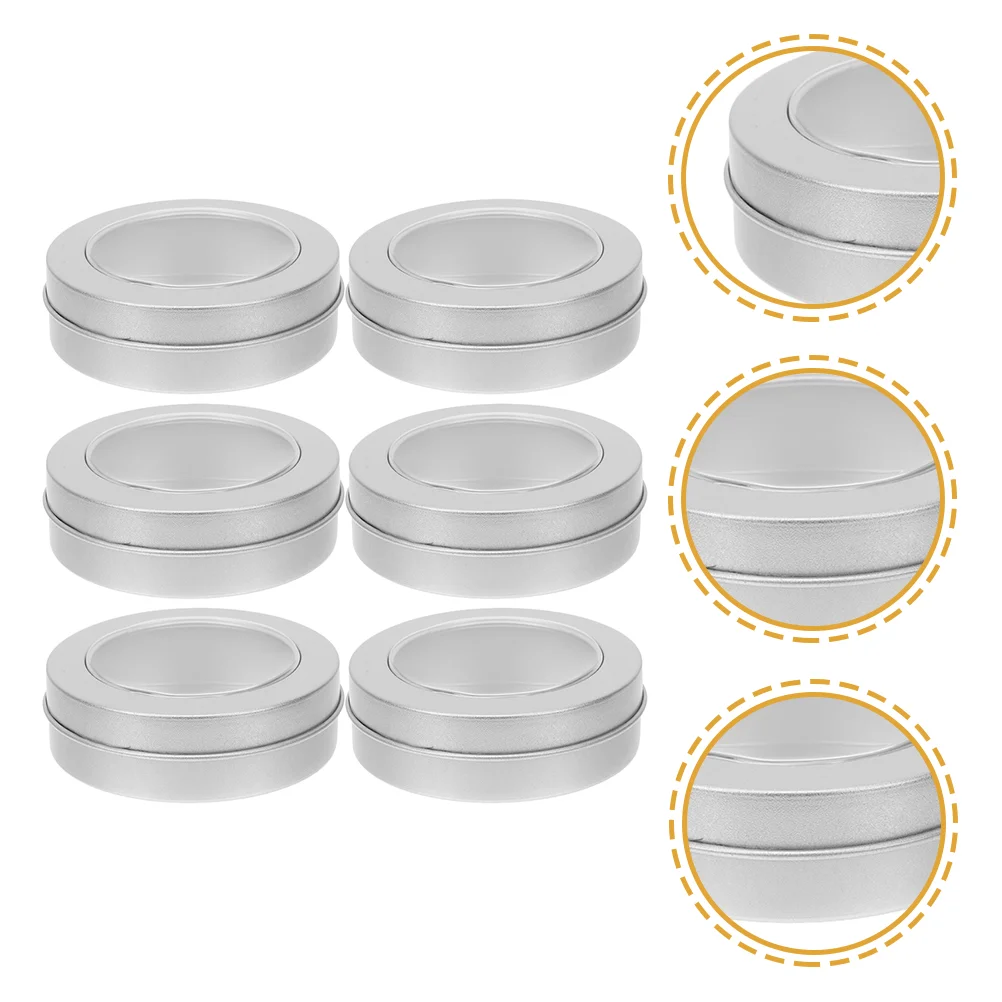 

6 Pcs Round Tinplate Box Containers Tea Craft Storage Holder Candy Boxes Gift Tins Travel