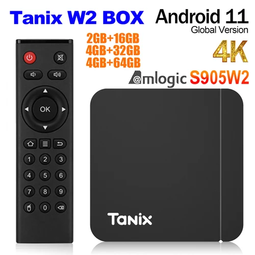 Imagen 1 del producto Tanix W2 Android 11 TV box Amlogic S905W2 2GB 16GB 2,4G/5G Dual Wifi BT reproductor multimedia Set Top Box VS Tanix X4 Box