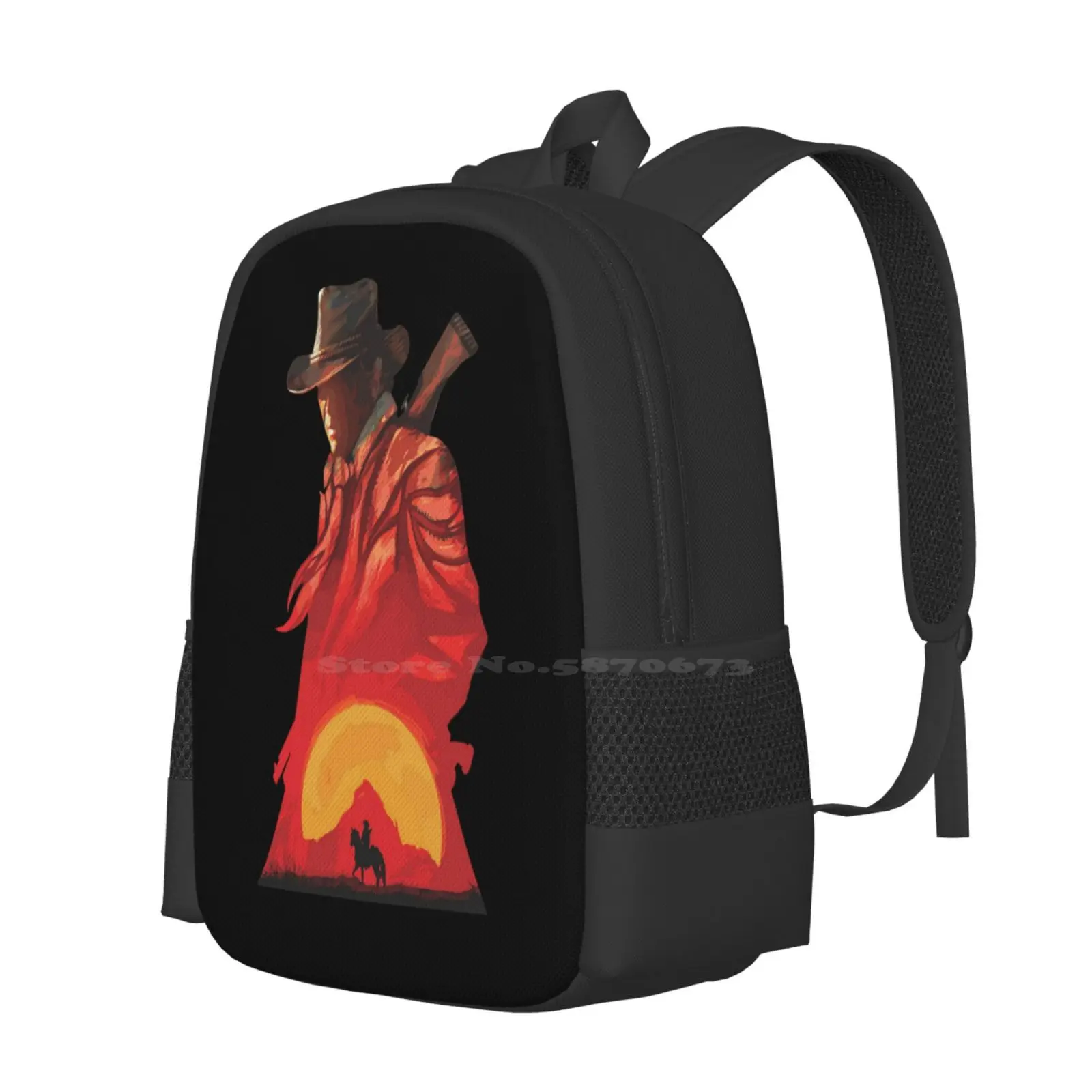 Ngetong Gajine Mesi Hot Sale Schoolbag Backpack Fashion Bags Redemption 2 Rdr2 Arthur Morgan Cowboy Gaming Western Ps4 Horse