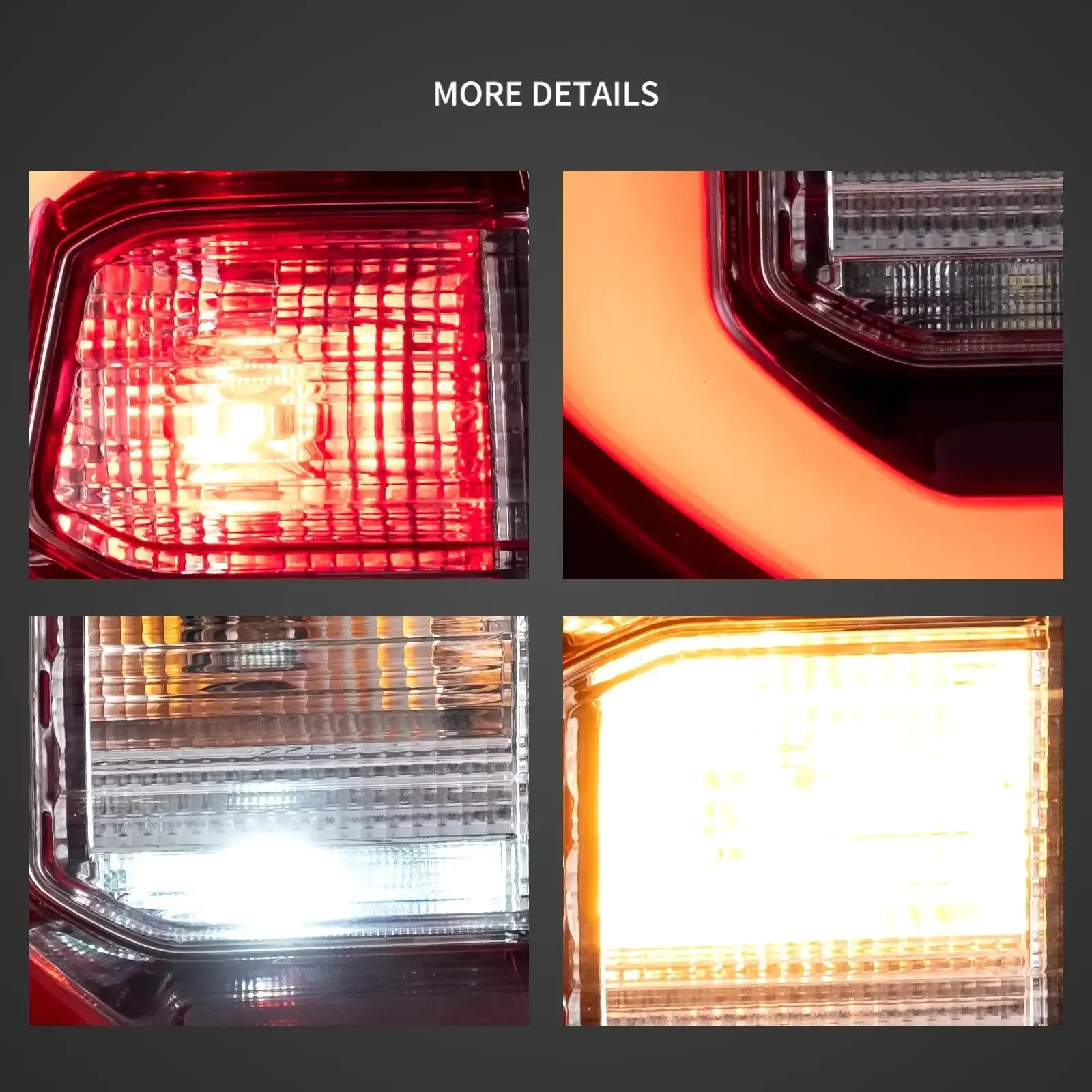 15-22 Hilux SR5 8th Gens (GUN125,GUN126R) Vland LED Tail Lights With Dynamic Welcome Lighting