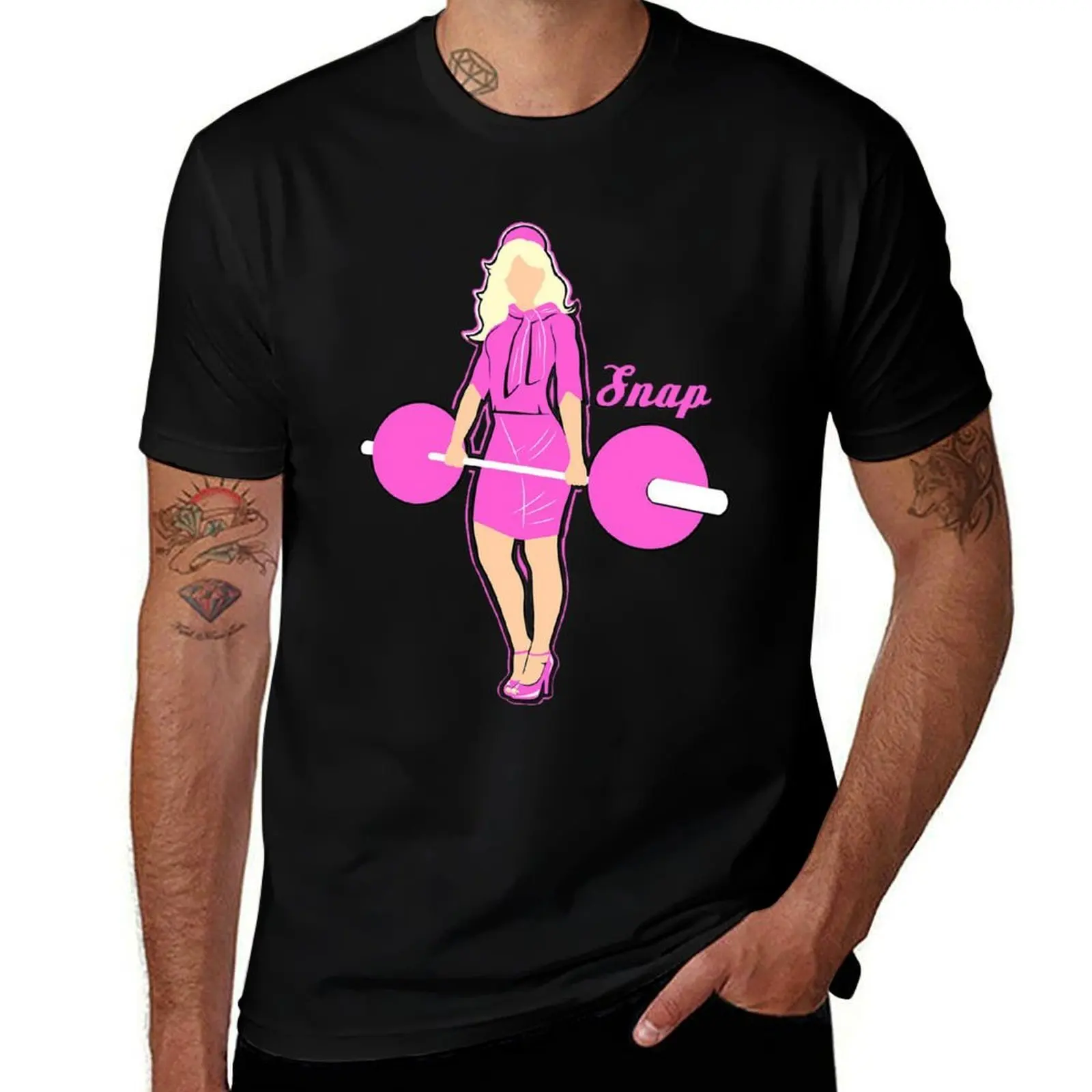 Barbell girl T-Shirt Basic Solid Color Short Sleeve Cotton Top