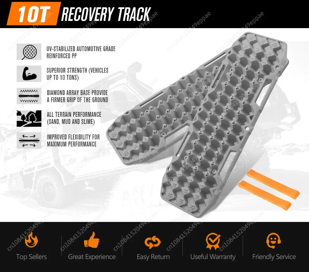 BUNKER INDUST Grey PP 10T 4x4 Offroad Car Snow Sand Traction Board Recovery Tracks