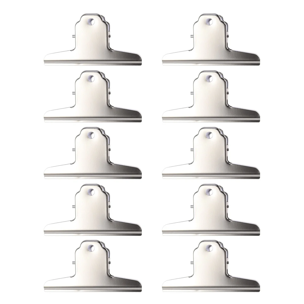 

10 Pcs Stainless Steel Bag Holder Clips Sealing Storage Stainless Chip Clips Steel Bag Pocket Binder Document Heavy Duty