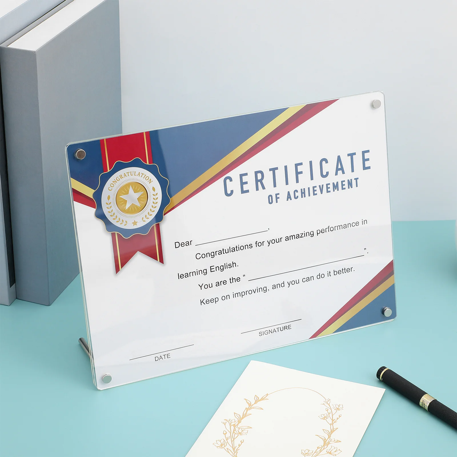 

A4 Certificate Clear Acrylic Award Frame For Diplomas Graduation Documents Office Home Display Stand Lightweight Document Holder