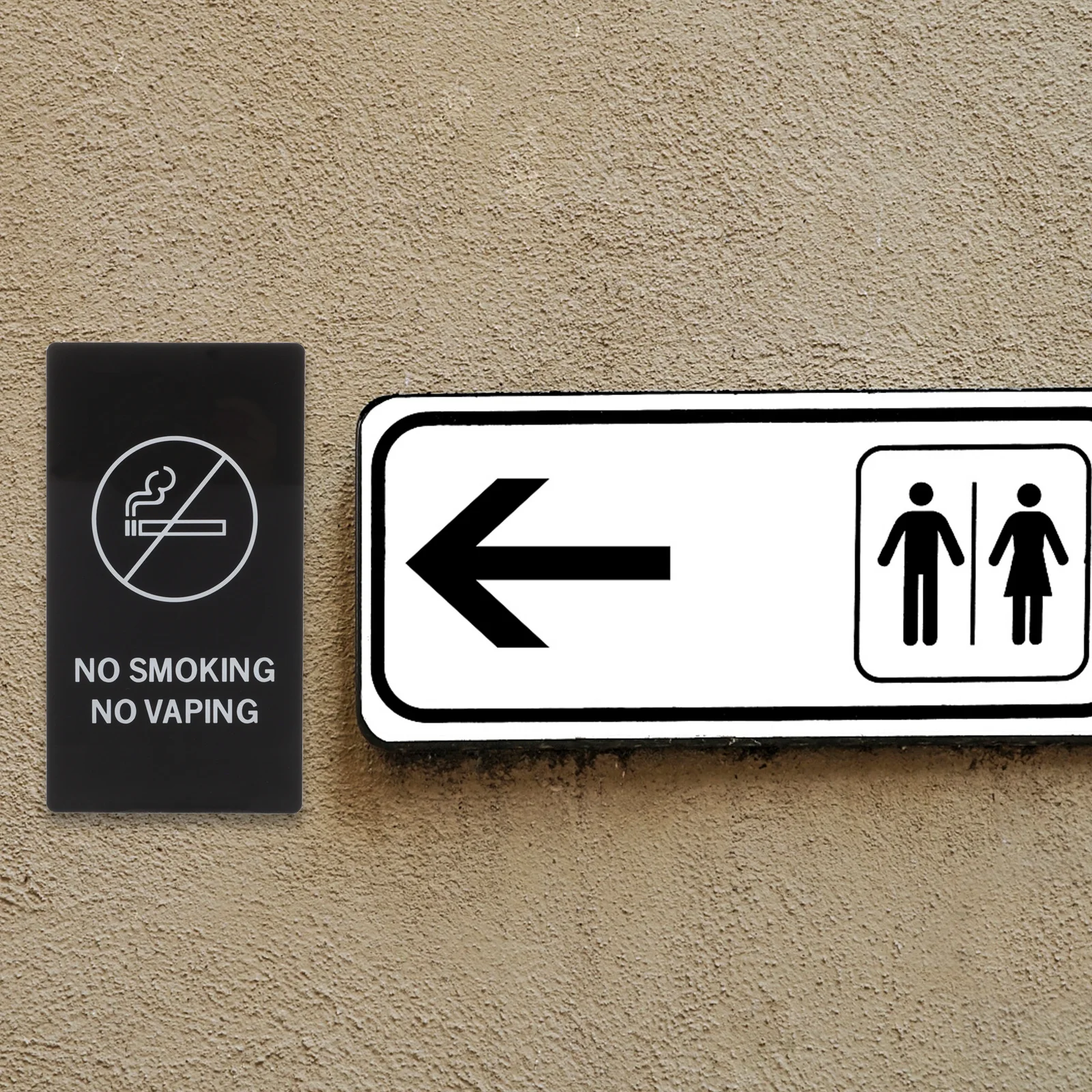 

Durable Acrylic No Smoking Sign Public Warning Board Non-Rust Wall Sticker For Office Toilet Hotel Safety Reminder Rectangular