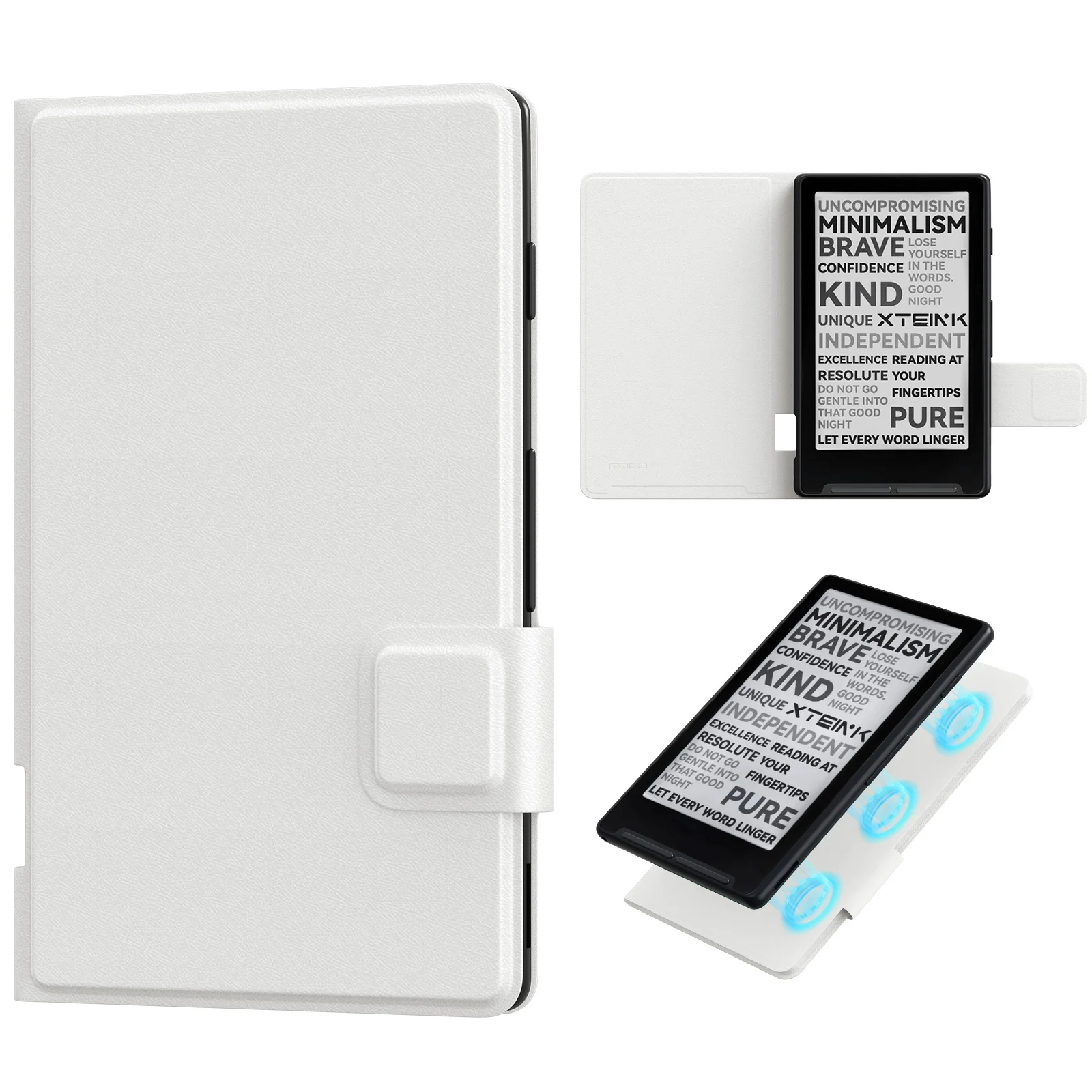 MoKo Magnetische Hülle für X4 E-Reader 4,3 Zoll, ultraleichte, schlanke Folio-Hülle aus Premium-PU-Leder für X4 Pocket E-Book Reader