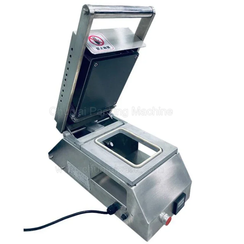 Manual Food Sanitary Portable Heat Sealer Rectangular Box Fast Food Tray Sandwich Sealing Machine