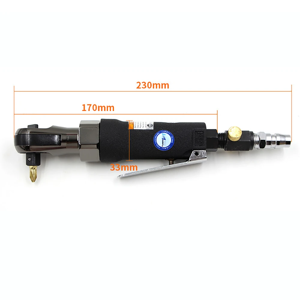 Elbow Torque Wrench 1/4 Socket 3/8 Head Impact Wrench Dual Use Ratchet Wrench Pneumatic Tools 200RPM 34NM BM-YR103