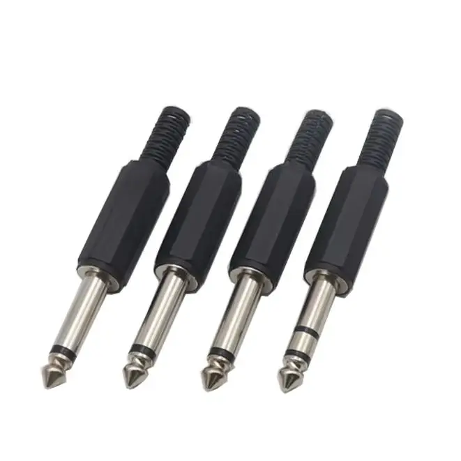 【5-1PCS】6.3MM Mono/Stereo AUDIO jack Plug Male Connector Welding line HeadPhone Stereo 1/4