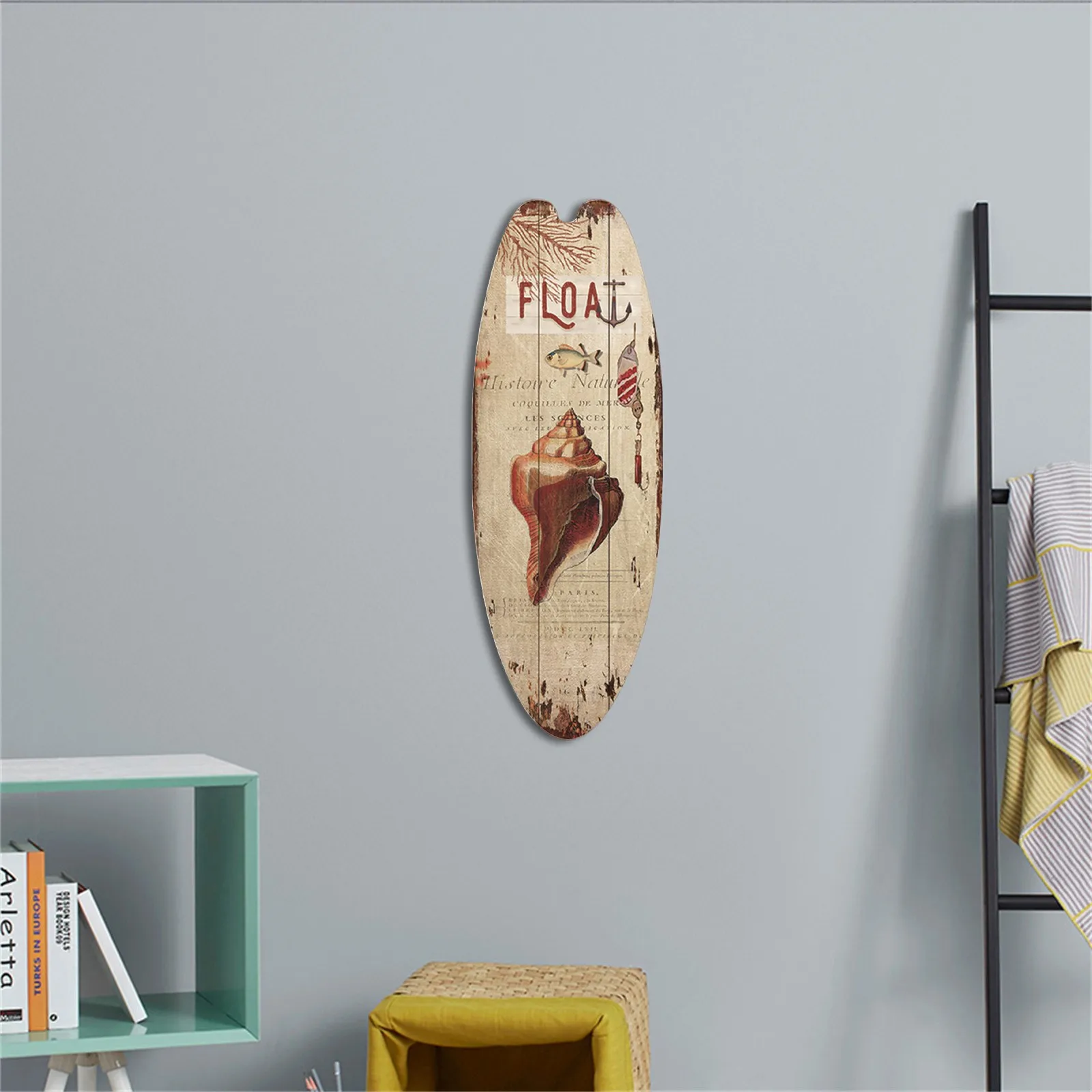 Wood Surfboard Home Decor Festival Bar Home Party Decor Casual Trend Wooden Sign Beach Style Hanging Retro Home Decor