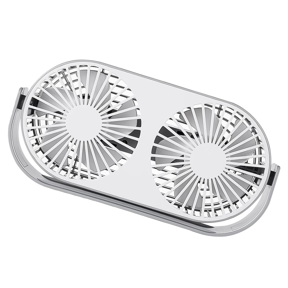 

1pc Double Head Fan Led Night Light Mini Aromatherapy Usb Rechargeable 360 Degree Rotating Dual Desk Fan Travel Home Office