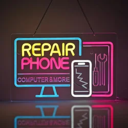 Phone Repair Neon LED Sign USB Powered Wall Lights Room Decoration Business Cellphone Tablet Laptop Desktop Repair Shop Signs