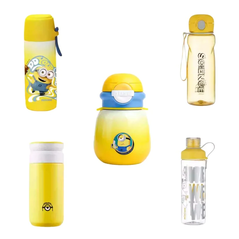 

2025 New Minions Stainless Steel Straw Cup Insulated and Chilled Children's Water Bottle Student Cartoon Water Bottle Gift Anime
