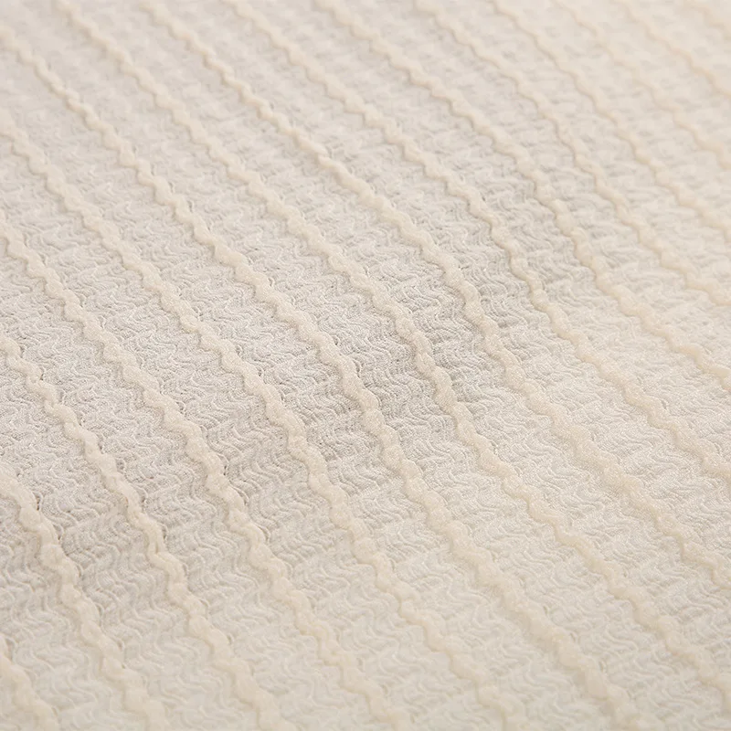 

New 3D Wave Stripe Bouclé Knitted Fabric for Women's, Children's Dresses, Men's Shirts, and DIY Sewing