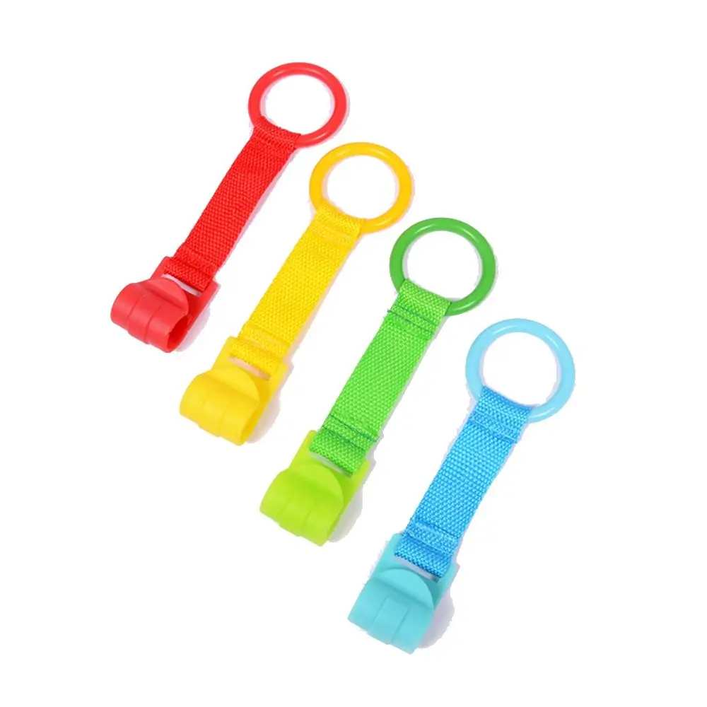 Stroller Toy Ring Baby Pull Ring Hanging Ring Plastic Baby Crib Hooks Solid Color Hand Pull Ring Pull Ring for Playpen