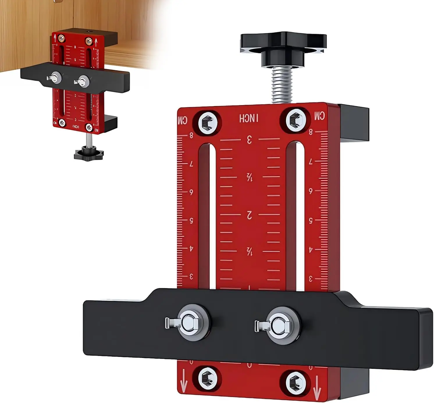 

Adjustable Cabinet Door Installation Positioner,Aluminum Alloy Cabinet Hardware Jig,Locator Clamping Tool