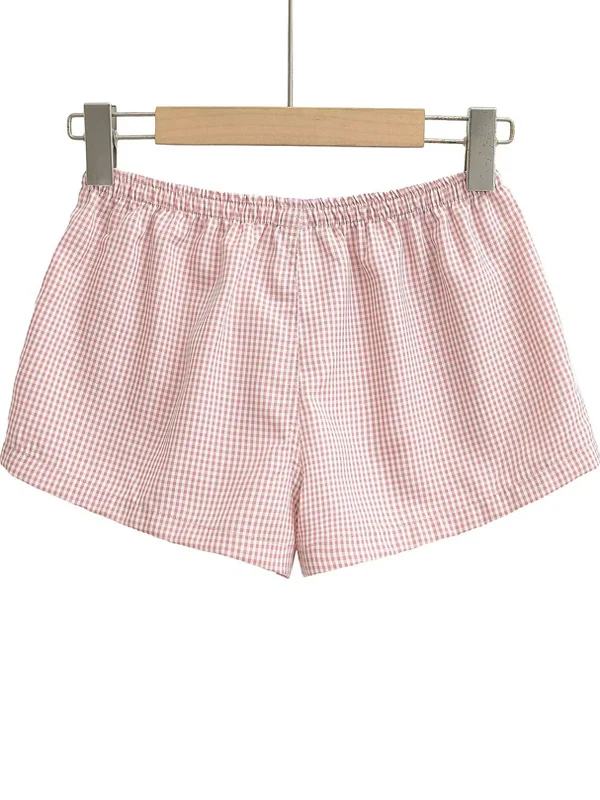 미국 스타일 핫걸 로우 웨이스트 엘라스틱 허리 투 버튼 캐주얼 반바지 여성 여름 루즈 슬리밍 홈 핫팬츠